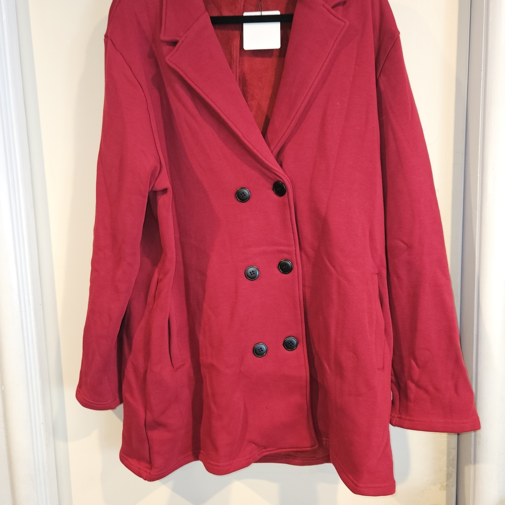 Michelle Mae Red Pea Coat